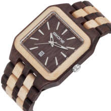 SKONE 7398 Japan quartz movt tense wood watches